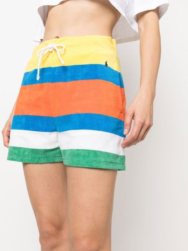 Multicolour Striped Towelling Shorts