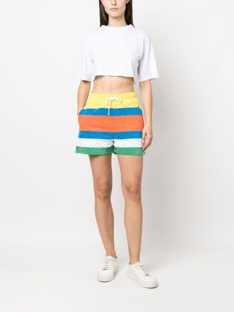 Multicolour Striped Towelling Shorts