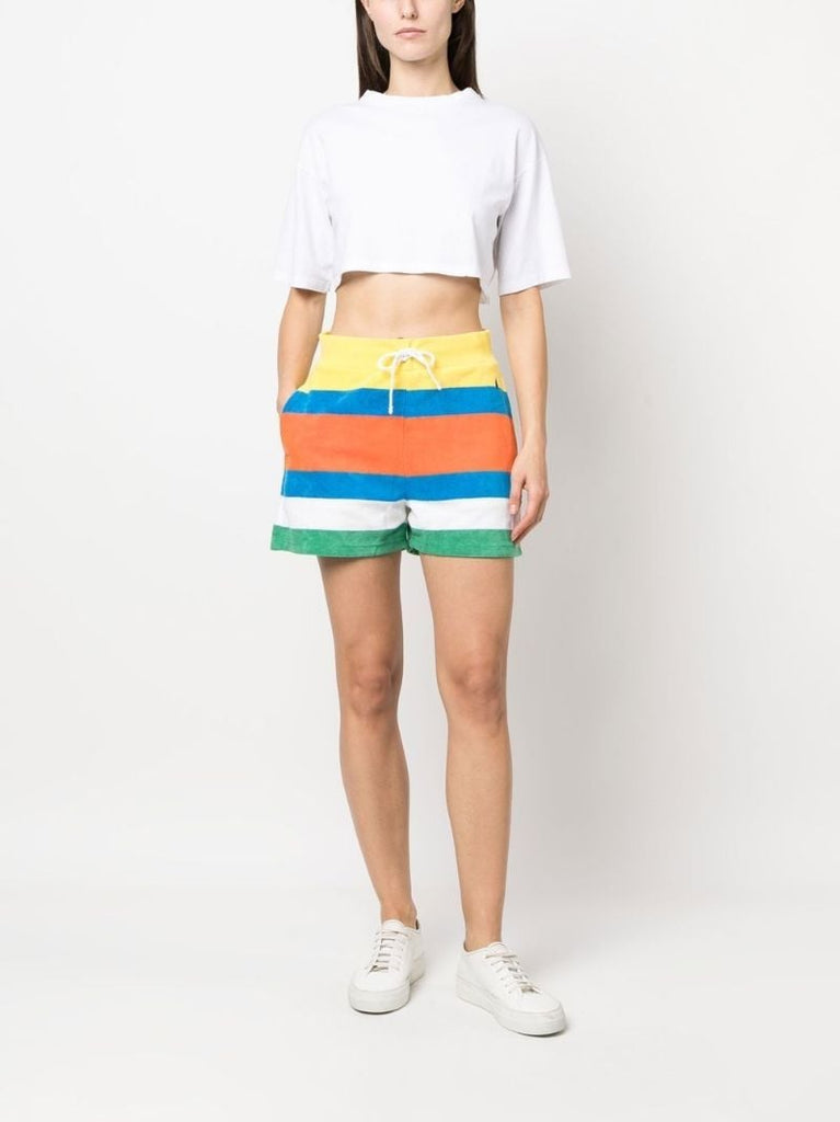 Multicolour Striped Towelling Shorts