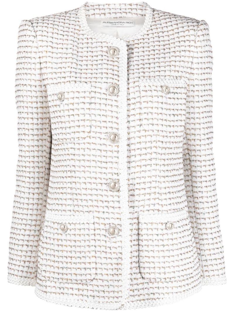 White Tweed Fitted Jacket