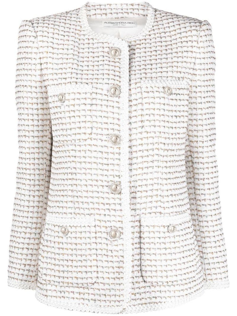 White Tweed Fitted Jacket