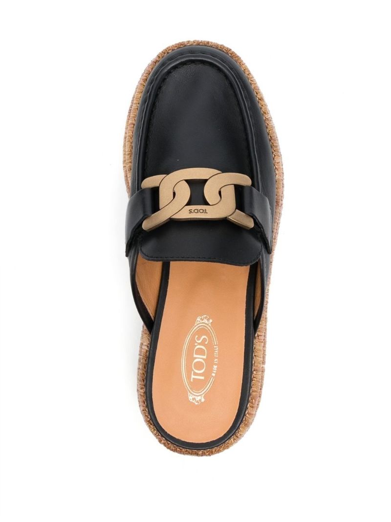 Black Kate Platform Leather Mules
