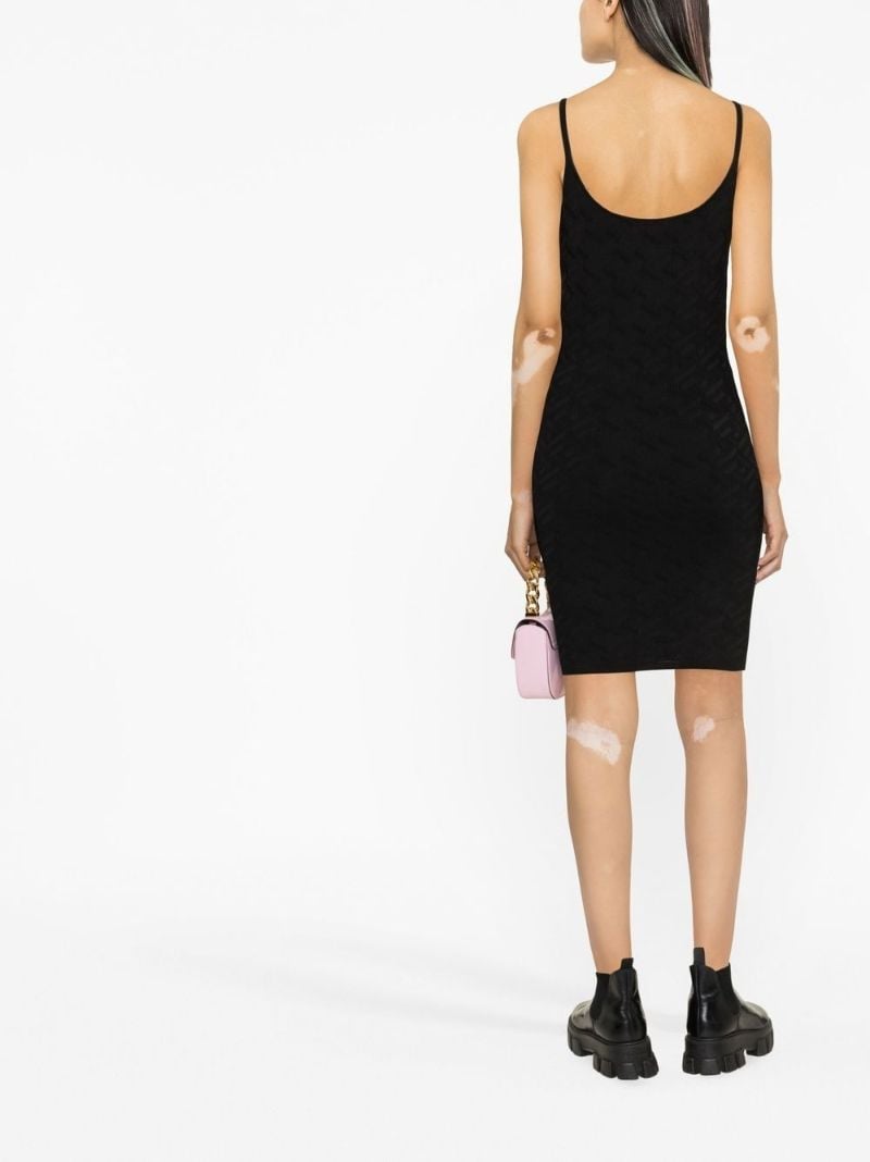 Black La Greca Jacquard Mini Dress