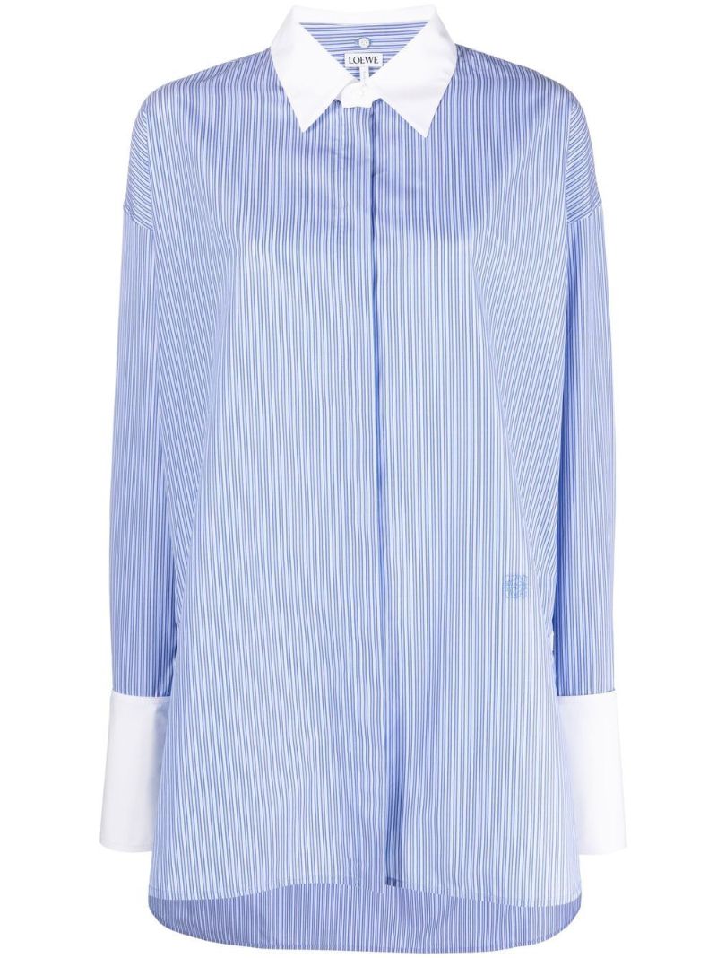 Blue Cotton Pinstripe Shirt