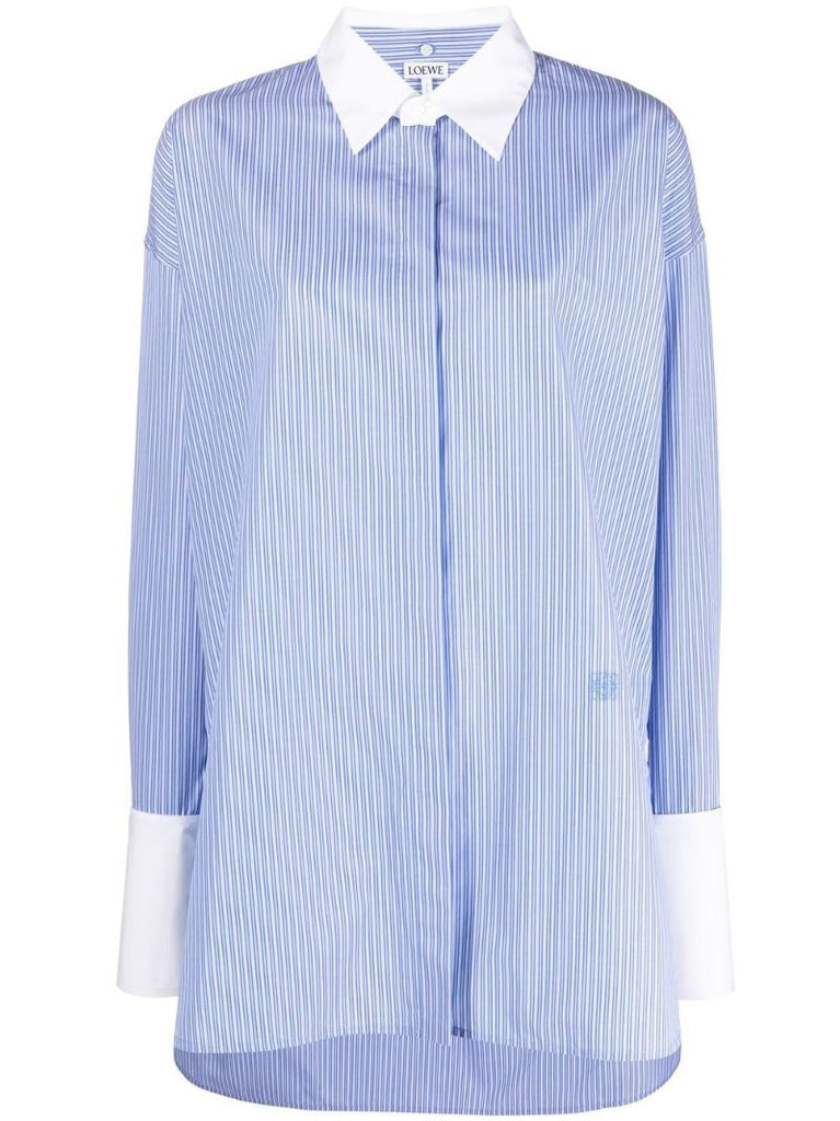 Blue Cotton Pinstripe Shirt