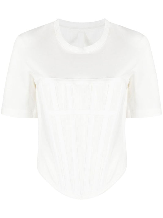 White Organic Cotton Corset T-shirt
