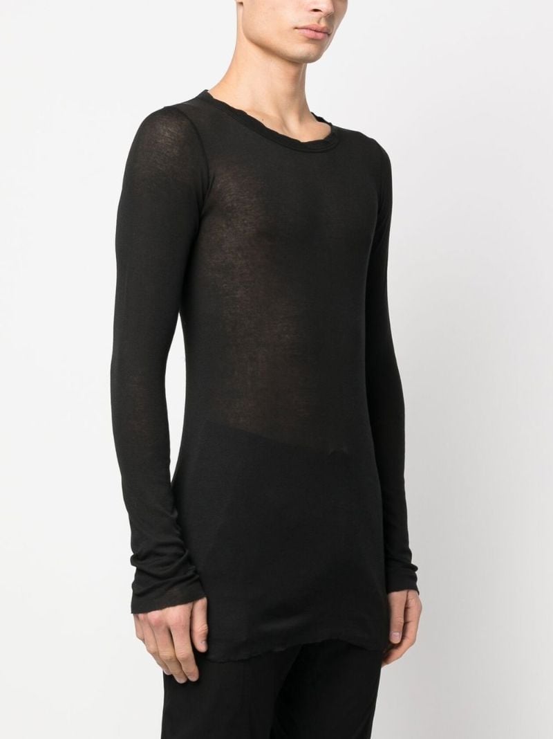 Black Knitted Long Sleeve T-shirt