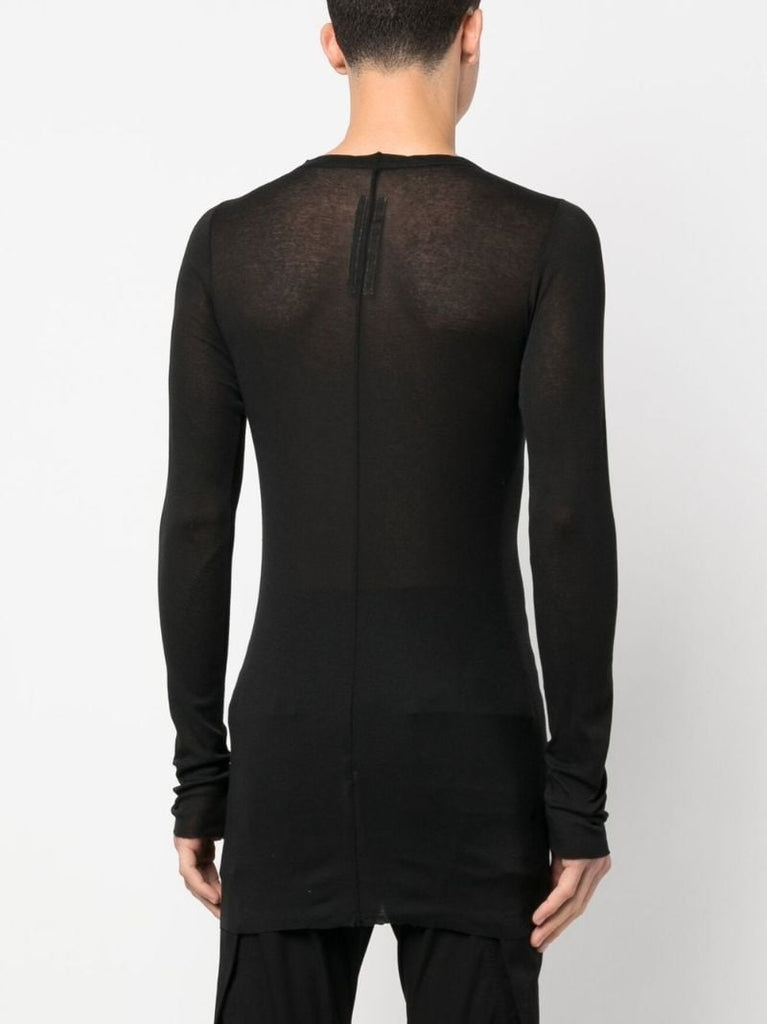 Black Knitted Long Sleeve T-shirt