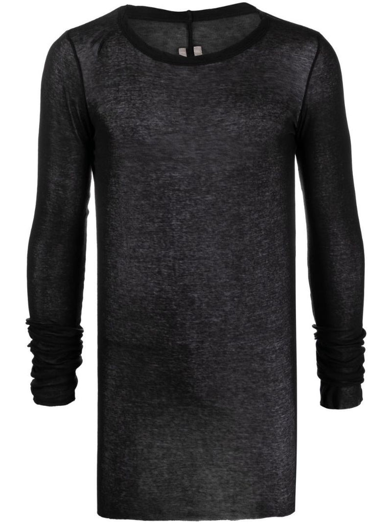 Black Knitted Long Sleeve T-shirt