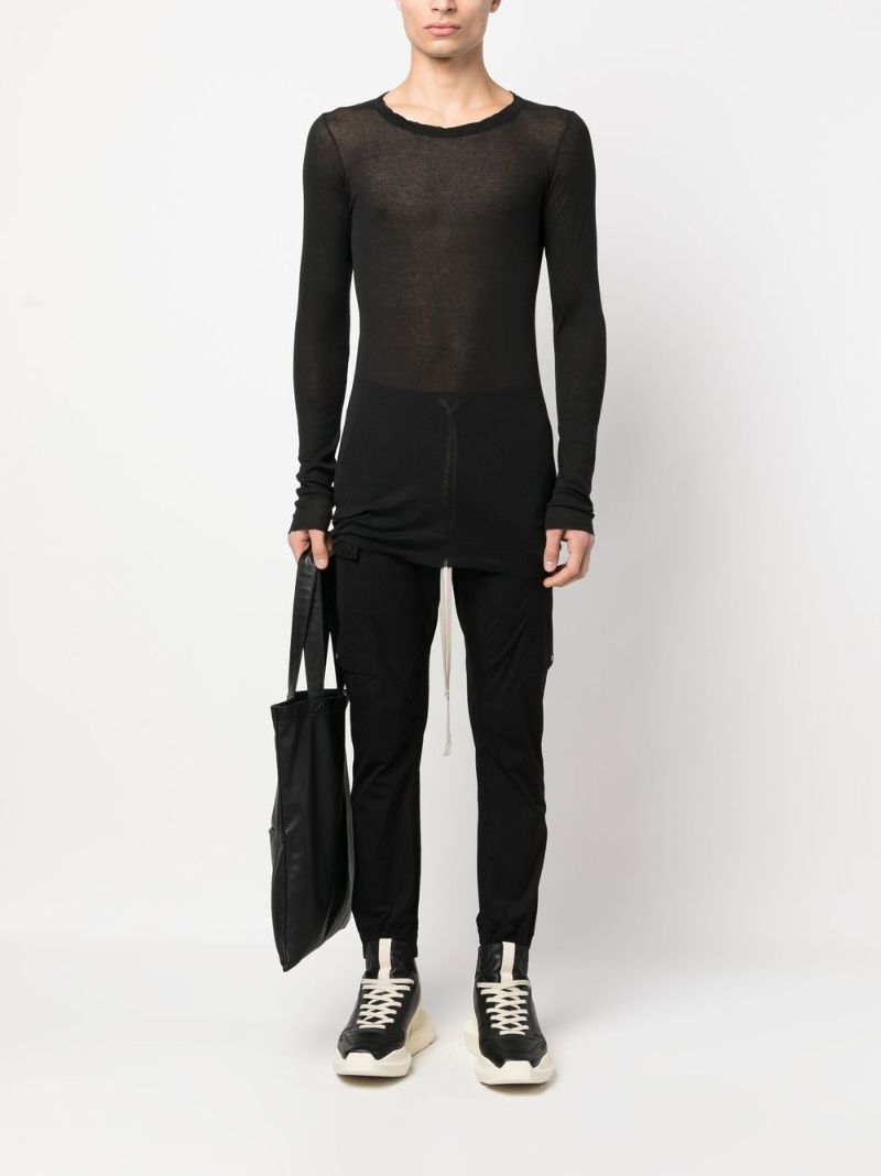 Black Knitted Long Sleeve T-shirt