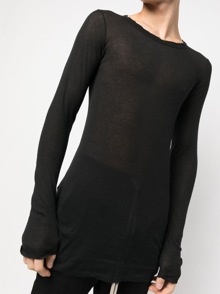 Black Knitted Long Sleeve T-shirt