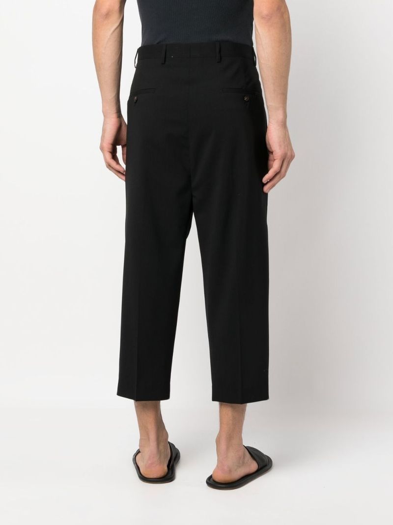 Black Cropped Tailored Trousers