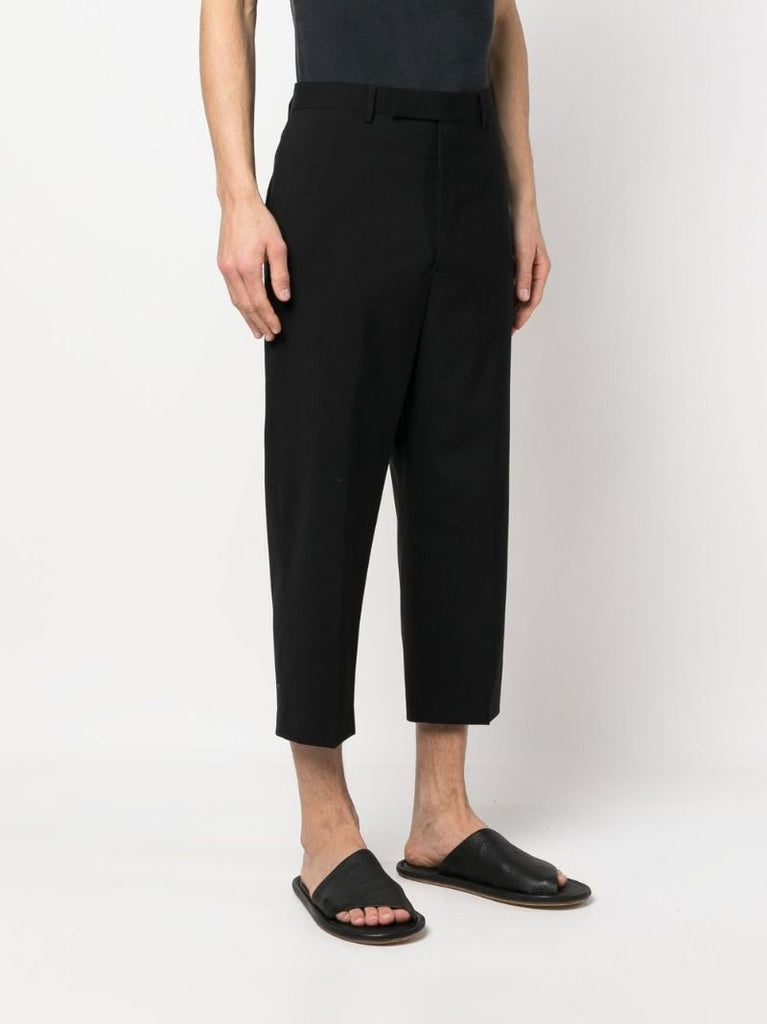 Black Cropped Tailored Trousers