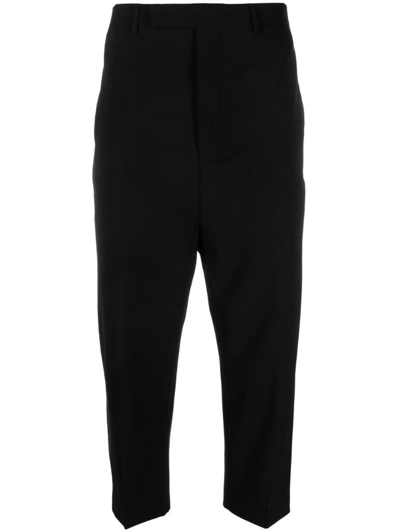 Black Cropped Tailored Trousers
