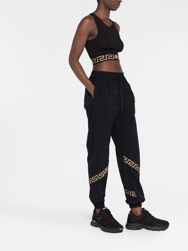 Black Greca Border Sports Bra