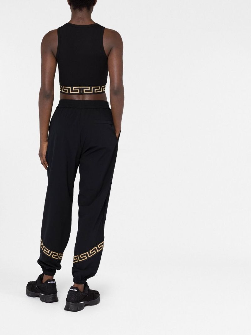 Black Greca Border Sports Bra