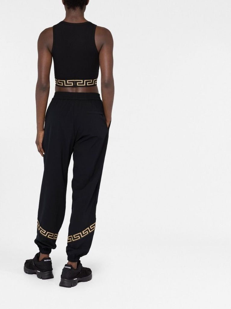 Black Greca Border Sports Bra