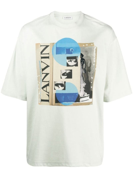 White Graphic Print Cotton T-shirt
