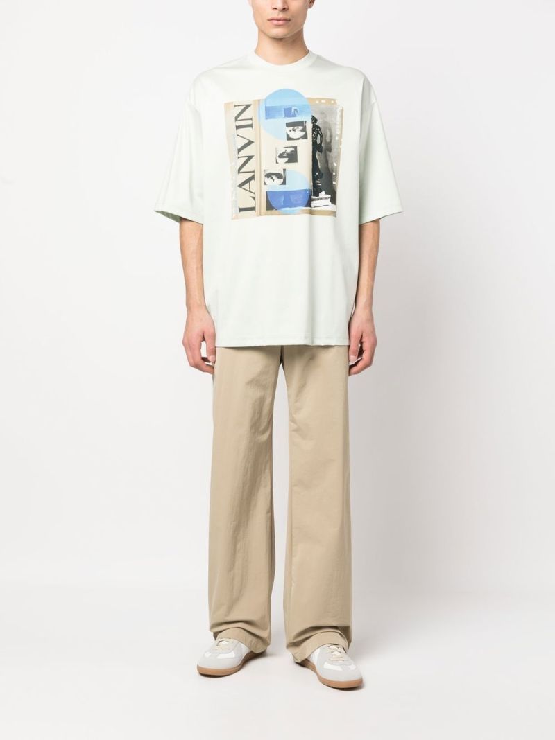 White Graphic Print Cotton T-shirt