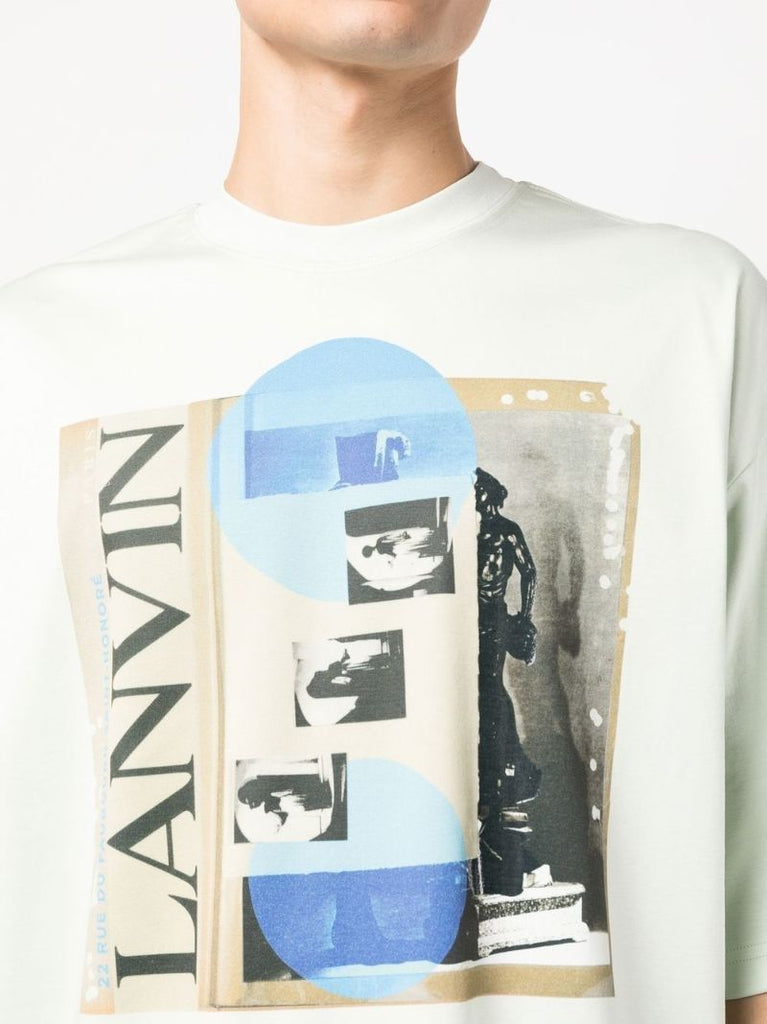 White Graphic Print Cotton T-shirt