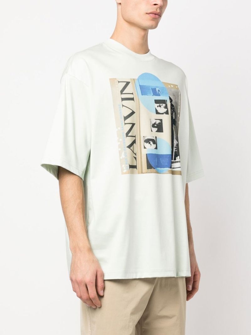 White Graphic Print Cotton T-shirt