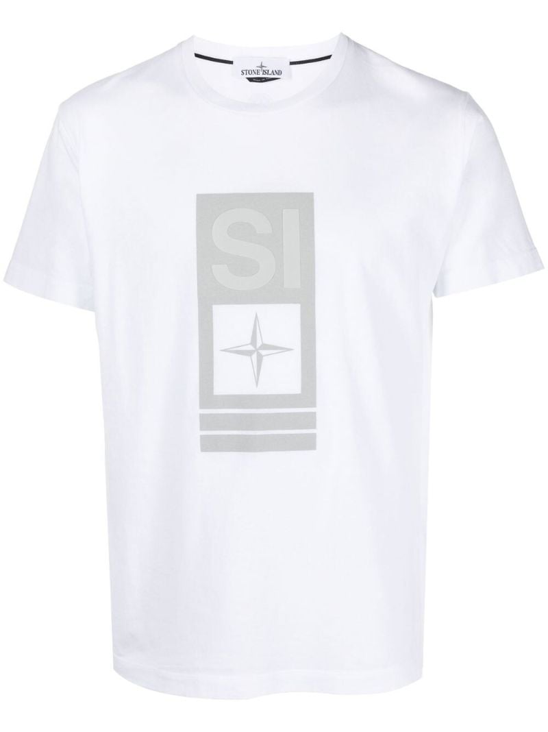 White Abbreviation One Print Cotton T-shirt