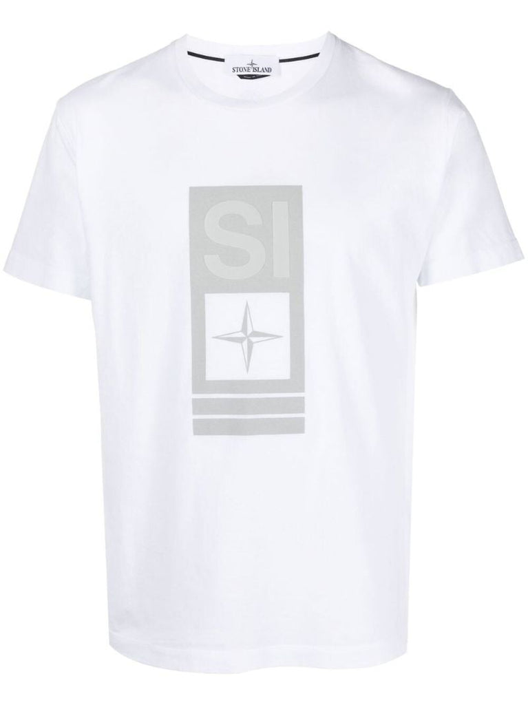 White Abbreviation One Print Cotton T-shirt