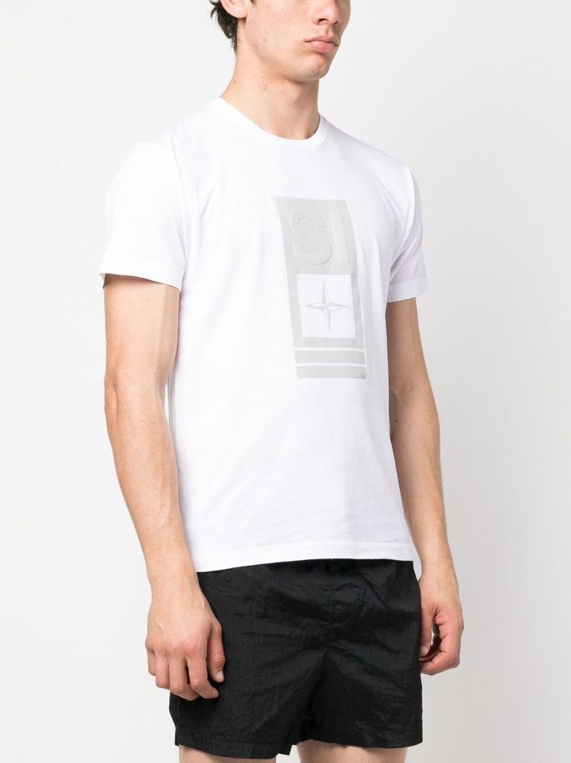 White Abbreviation One Print Cotton T-shirt