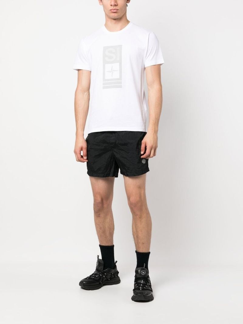 White Abbreviation One Print Cotton T-shirt