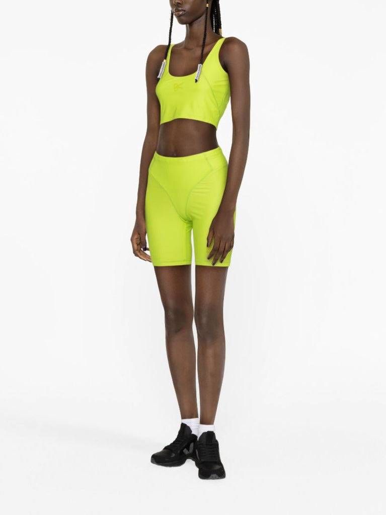 Green Pocketed Half Tight Shorts