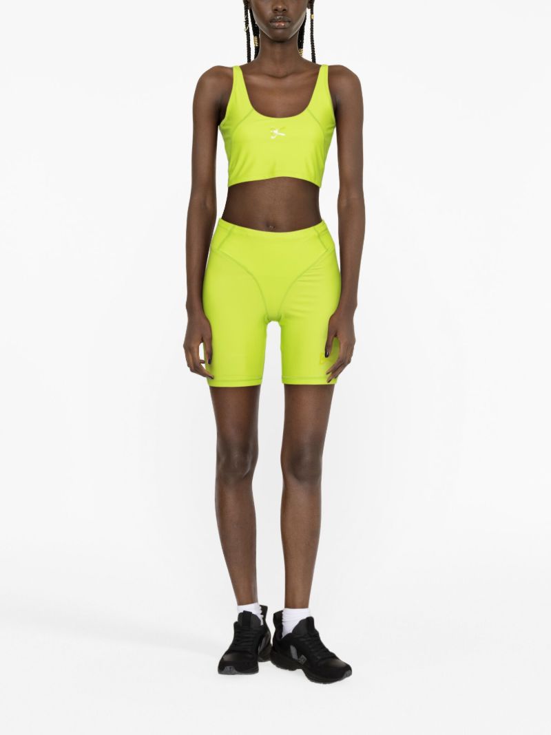Green Pocketed Half Tight Shorts