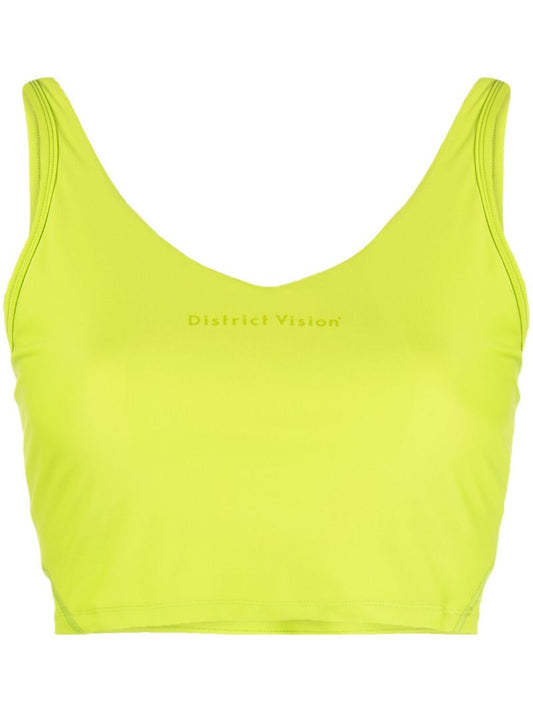 Green Long Line Logo-print Sports Bra