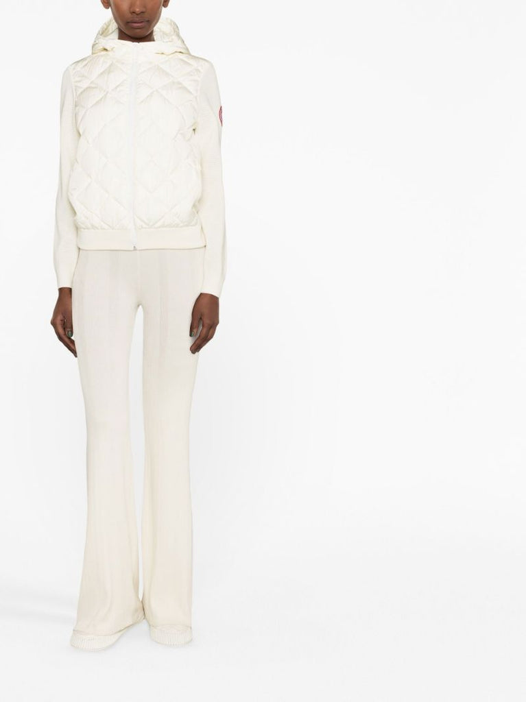 White Quilted Hooded Jacket