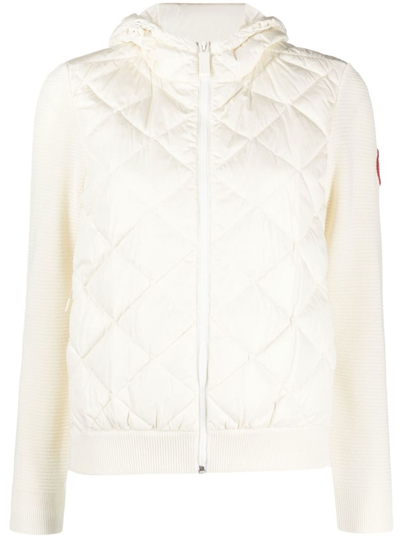 White Quilted Hooded Jacket