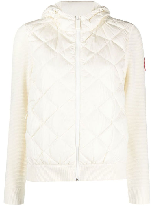 White Quilted Hooded Jacket