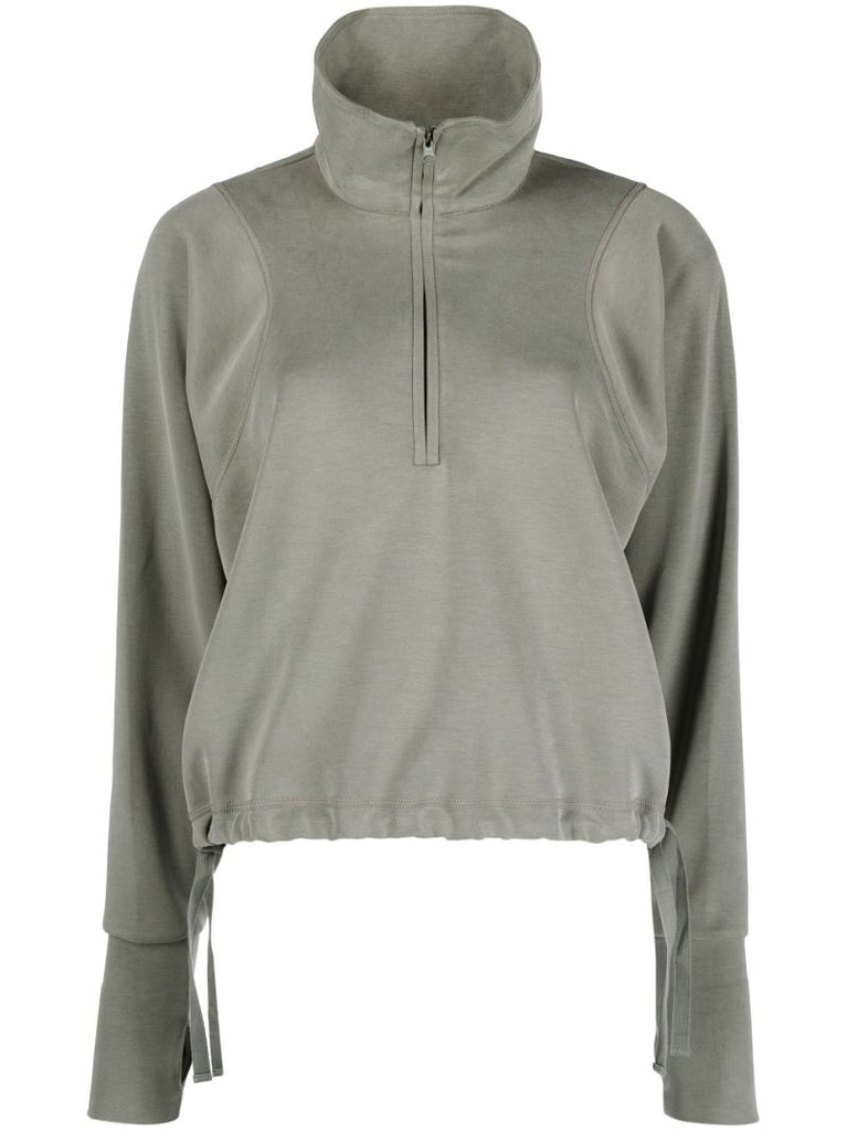 Green Sand Wash Zip-up Sweatshirt