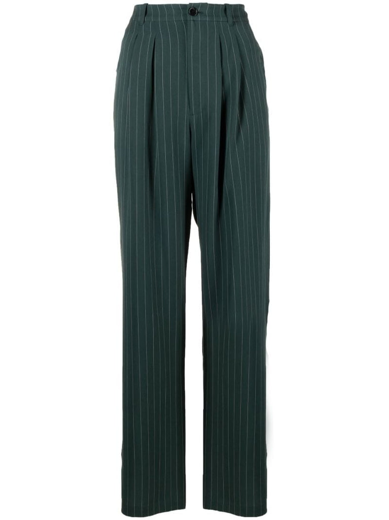 Green Mason Pinstripe Trousers