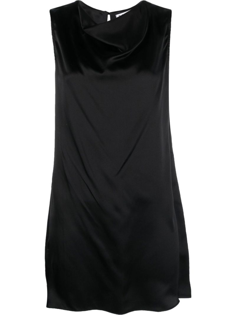 Black Serina Silk Mini Shift Dress