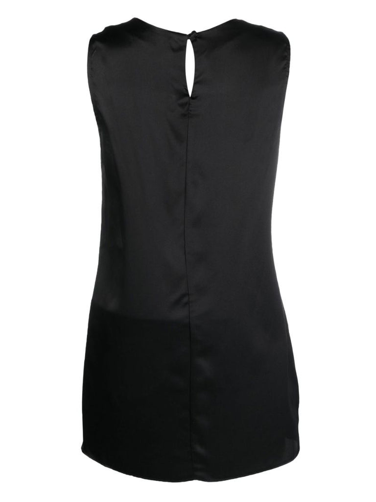 Black Serina Silk Mini Shift Dress