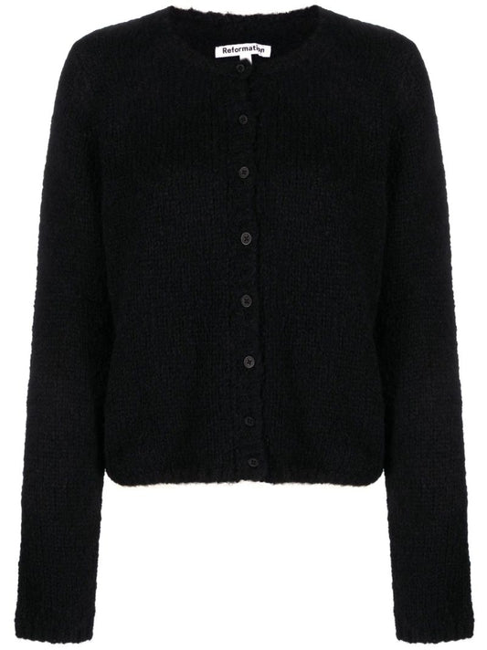 Black Clara Crew Neck Cardigan