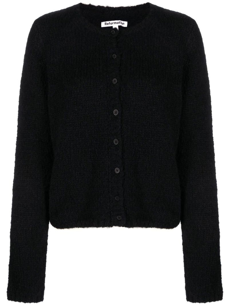Black Clara Crew Neck Cardigan