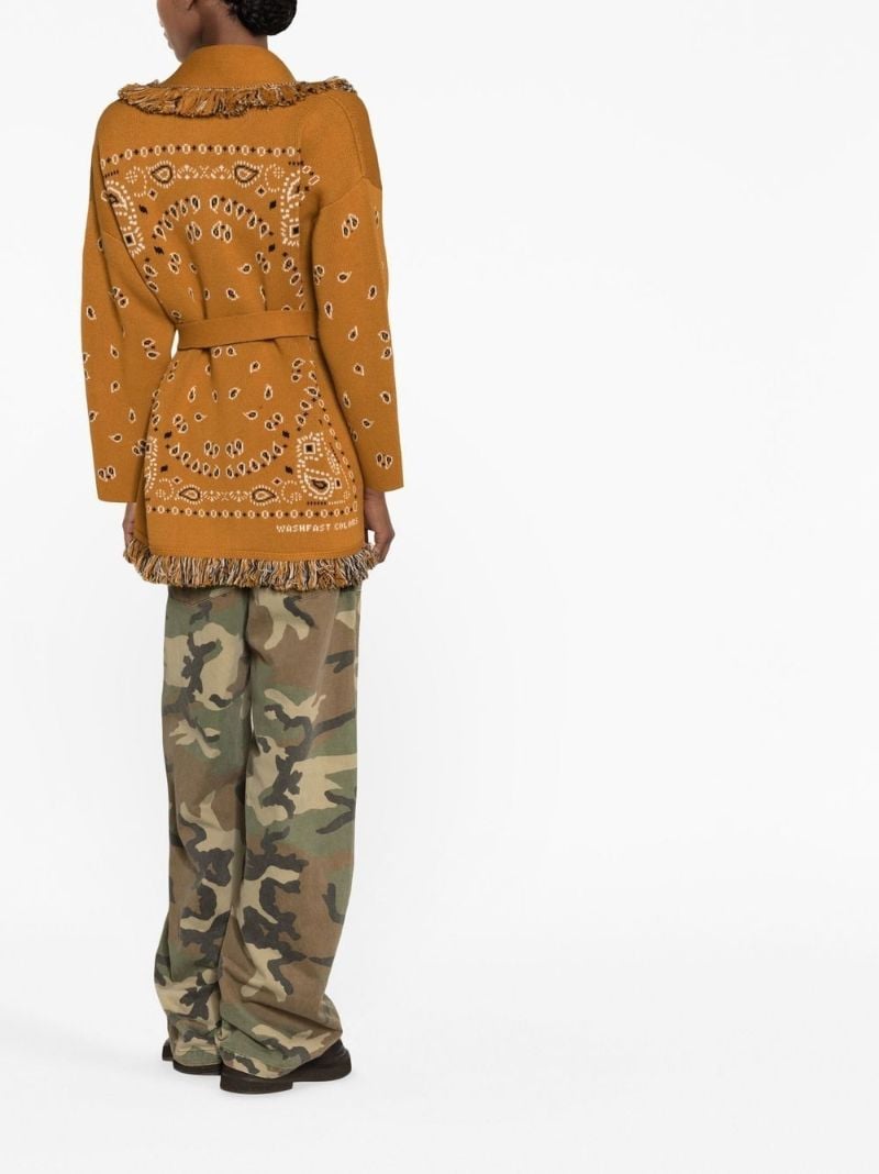 Brown Bandana Jacquard Cashmere Cardigan