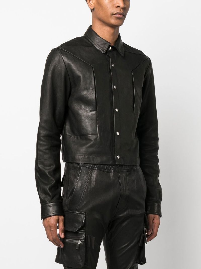 Black Cropped Leather Jacket