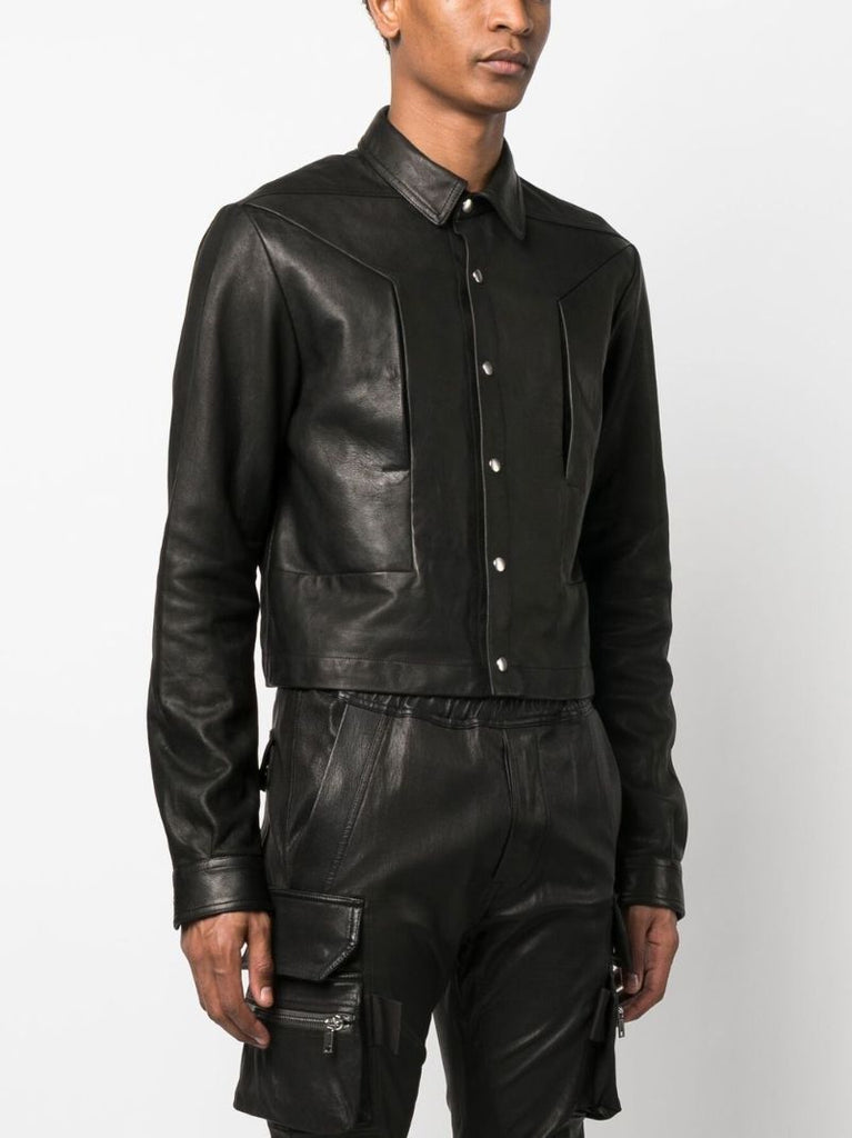Black Cropped Leather Jacket