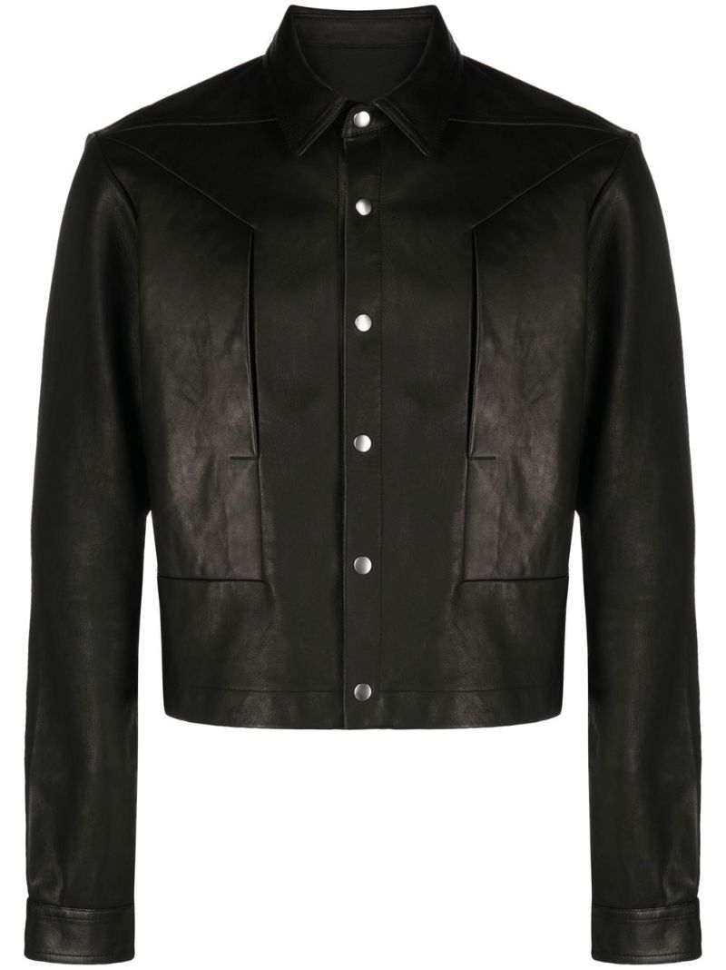 Black Cropped Leather Jacket