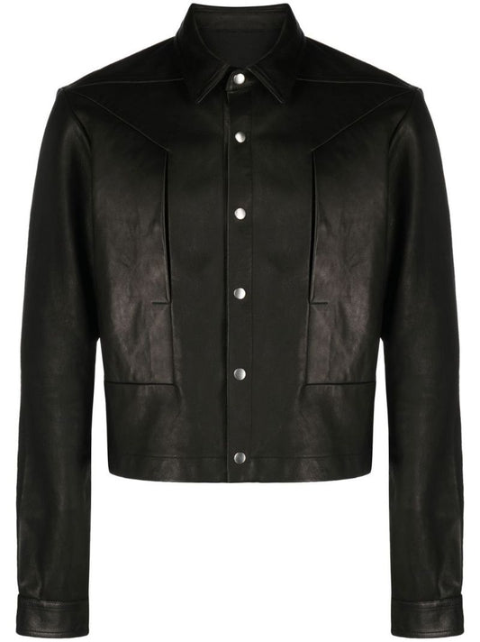 Black Cropped Leather Jacket