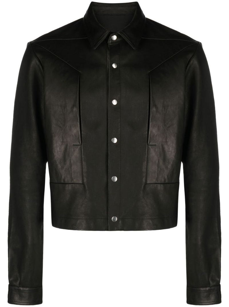 Black Cropped Leather Jacket