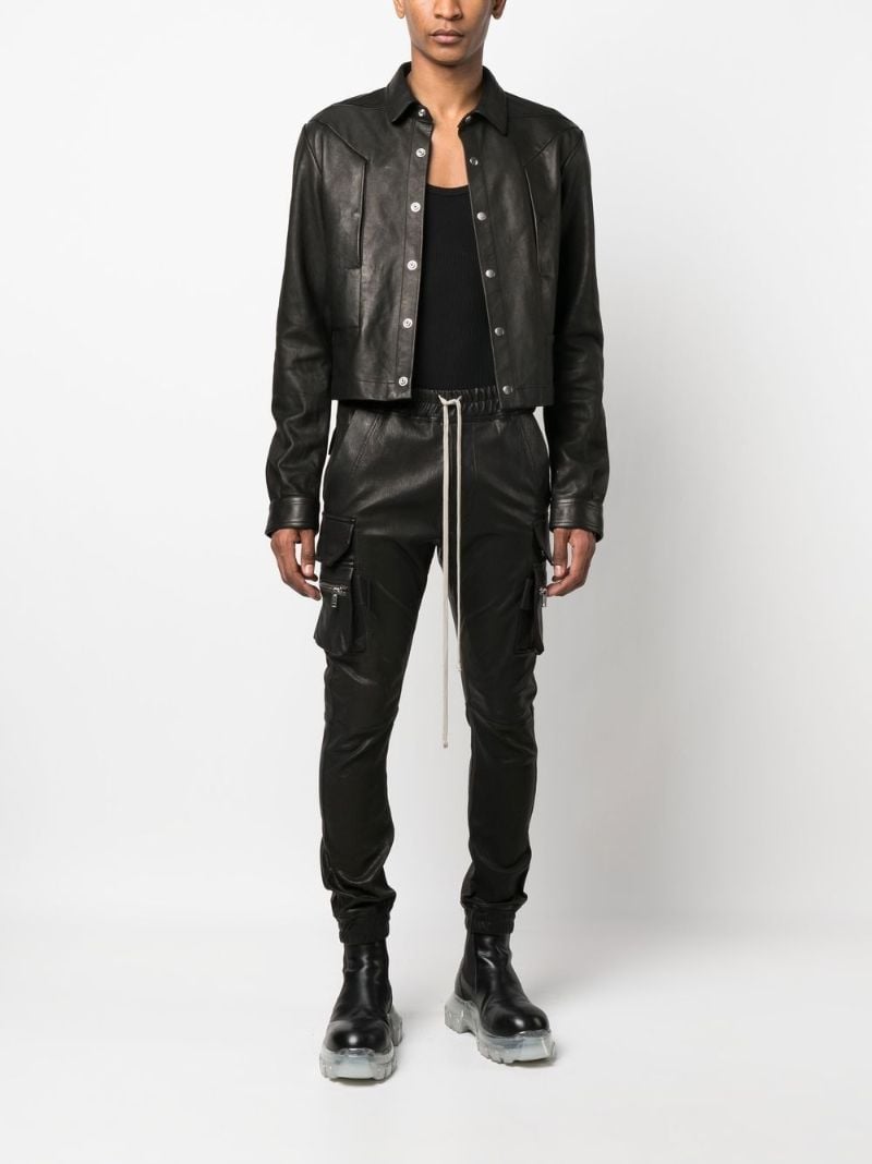Black Cropped Leather Jacket