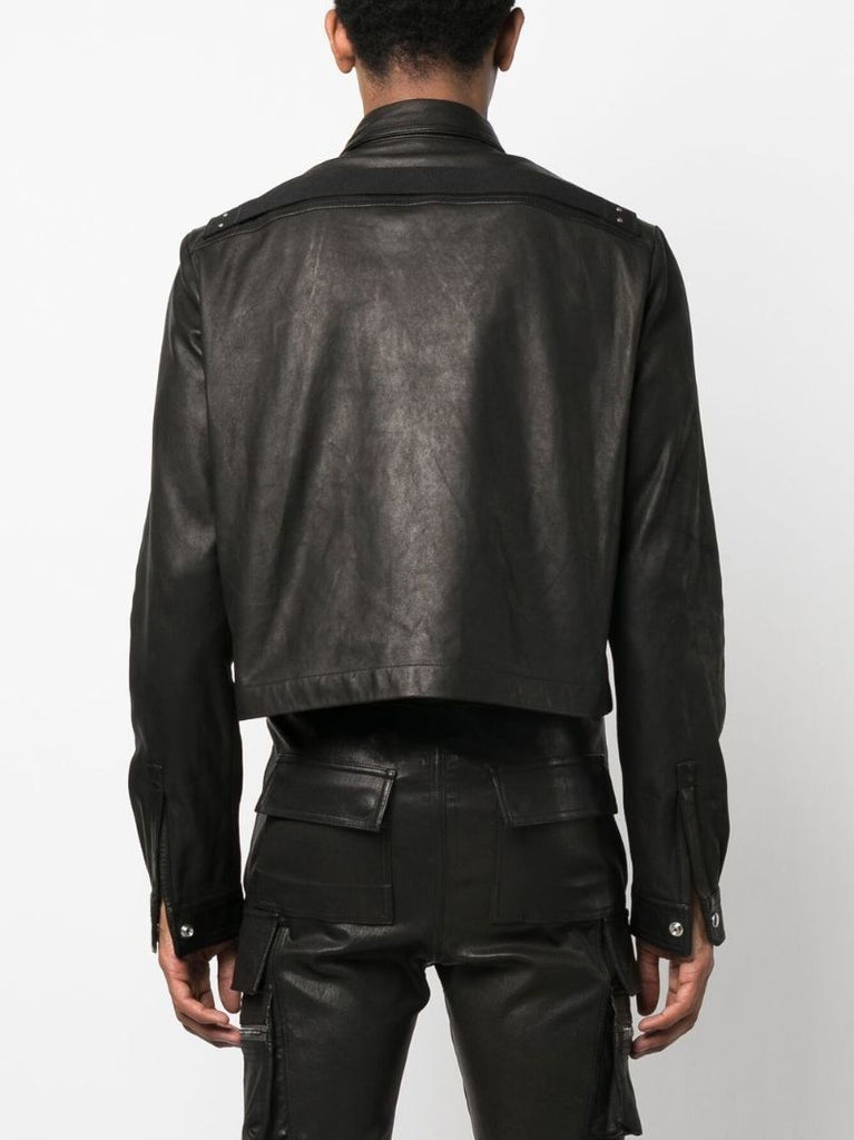 Black Cropped Leather Jacket