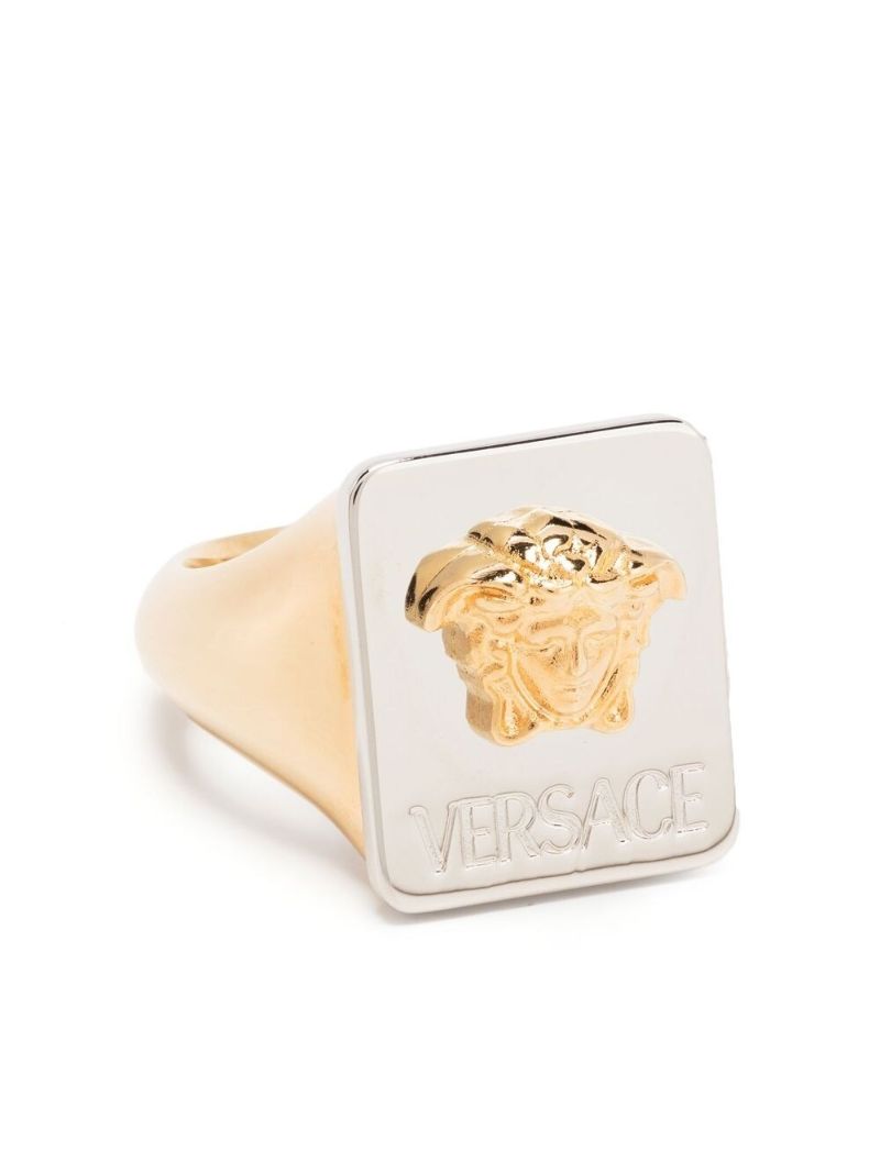 Gold-tone Medusa Signet Ring